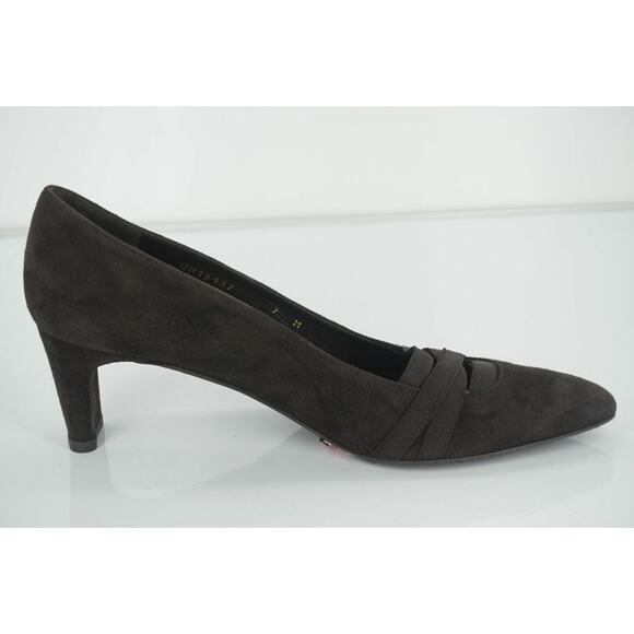 Stuart Weitzman brown Suede Bandexsvelt Pointed Toe Heel Pumps Size 7 New $385 - Picture 2 of 11